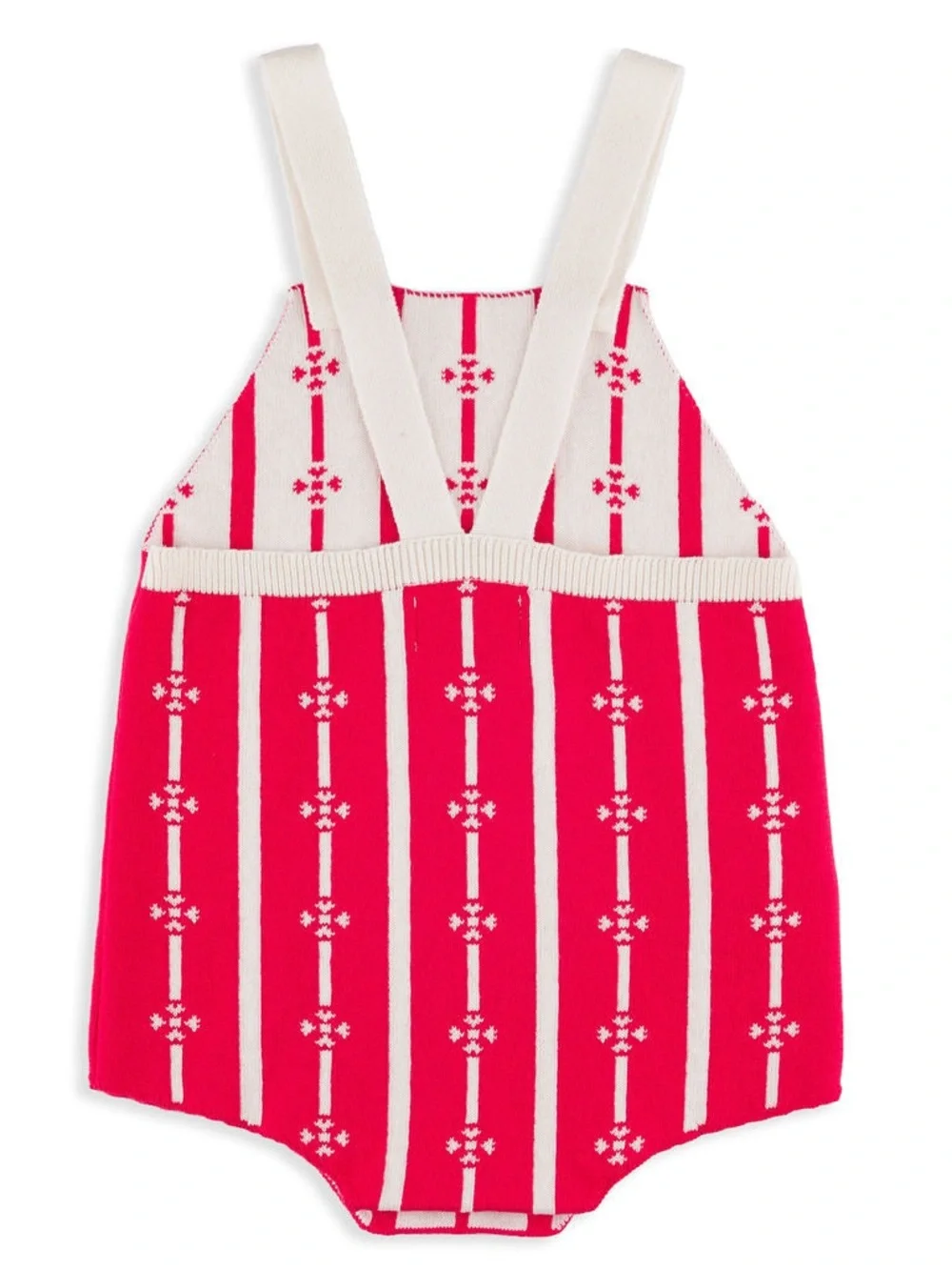 Birinit - cherry flower knit romper in red - sz 18-24m